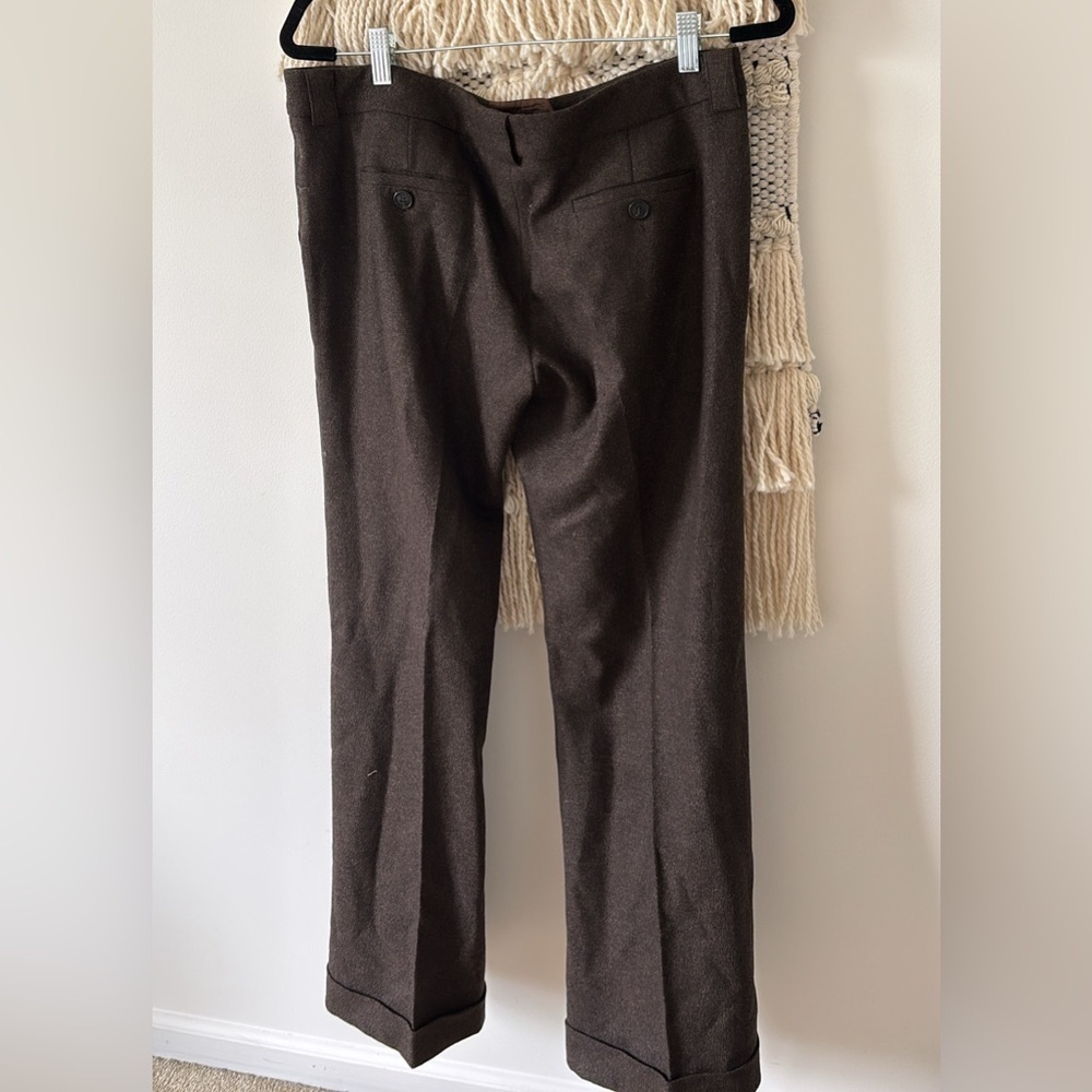 Burberry London Wool Cashmere Wide Leg Cuffed Trousers Pants Size 10 - Picture 5 of 7